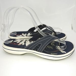 Clarks Navy and White Women's Sandals